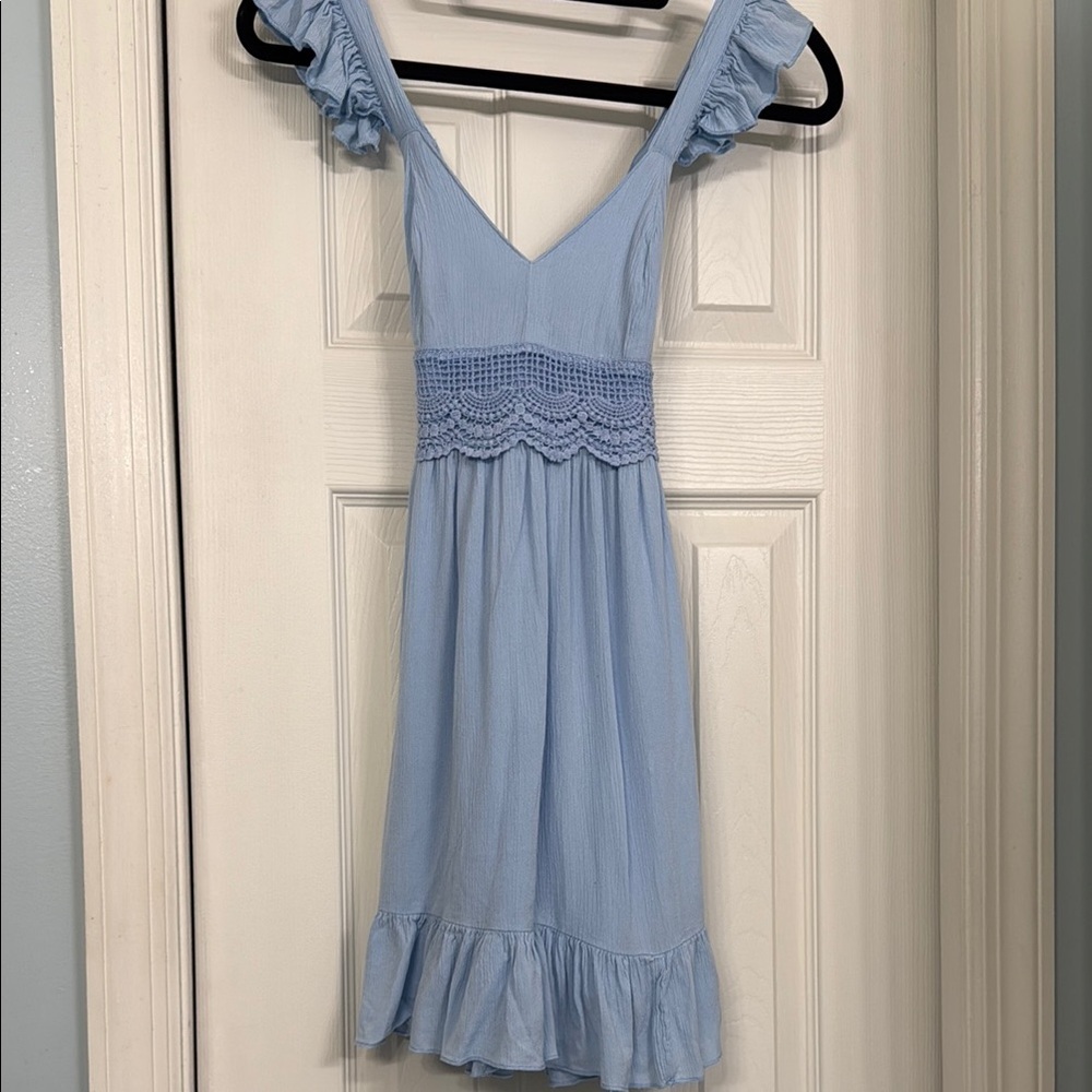 Light Blue Ruffled Dress